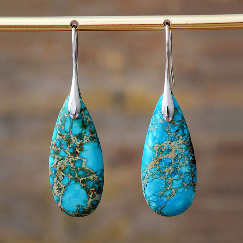 Wear FengShui Emperor Stone Crystal Happiness Earrings
