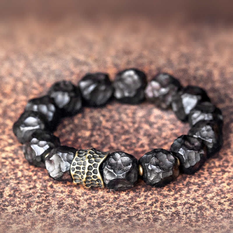 Wear FengShui Ebony Wood Copper Peace Balance Couple Bracelet