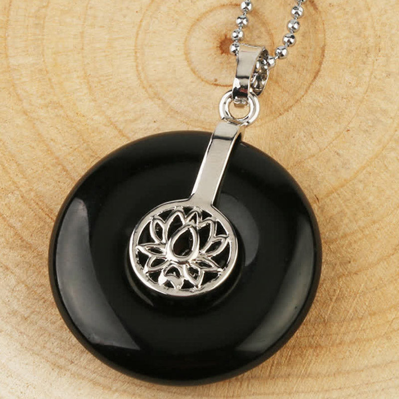 Wear FengShui Various Crystal Amethyst Pink Crystal Lotus Healing Necklace Pendant