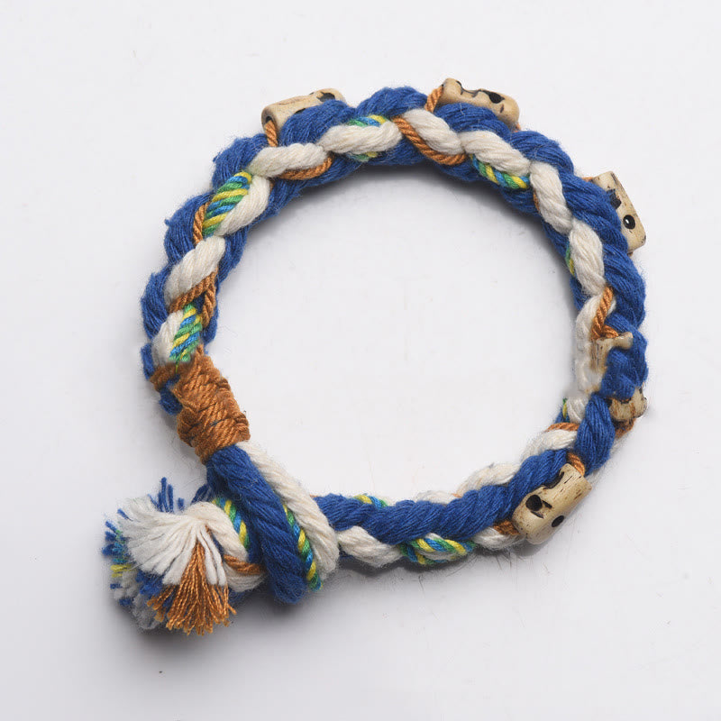 Wear FengShui Tibetan Zakiram Goddess of Wealth Bead Engraved Handmade Luck Bracelet