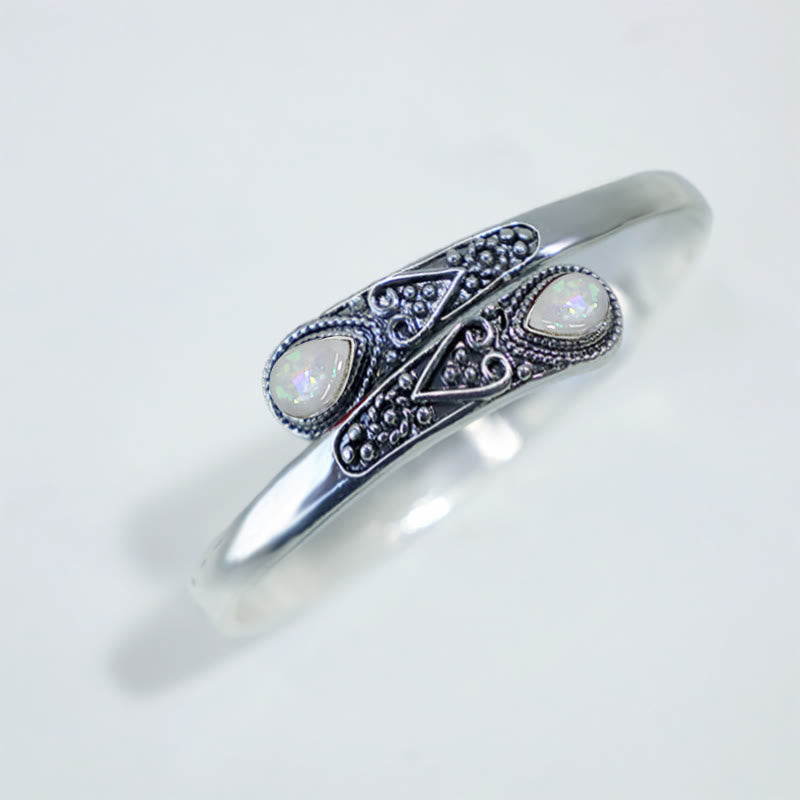 Wear FengShui Zircon Water Drop Pattern Healing Cuff Bracelet Bangle