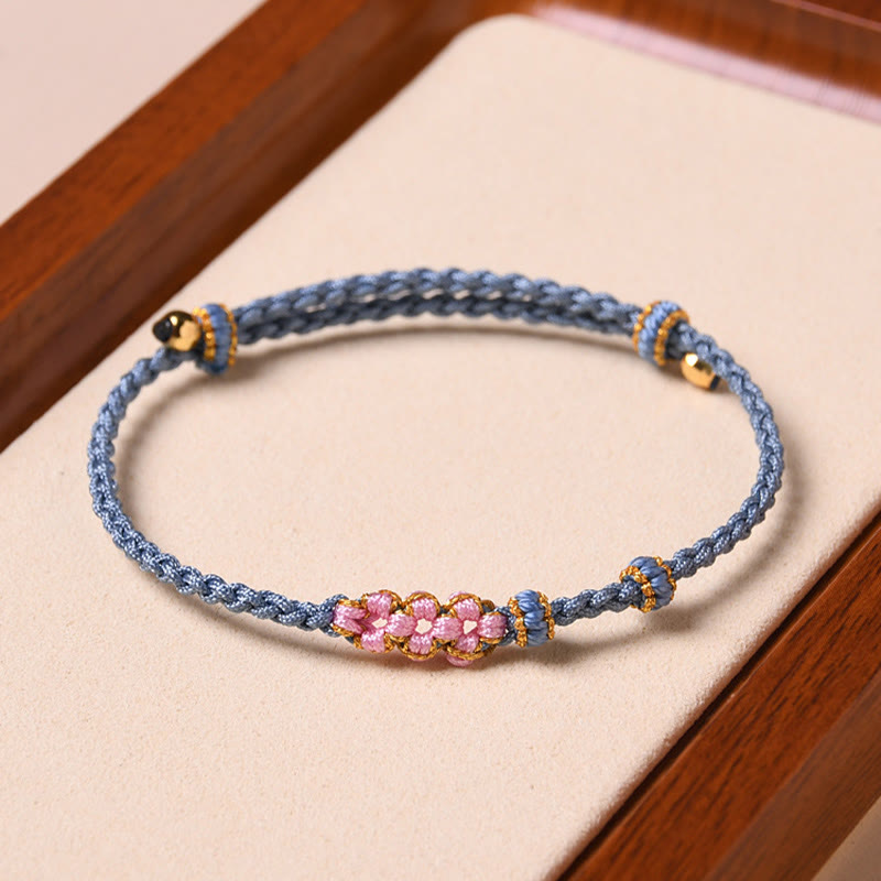 Wear FengShui Handmade Peach Blossom Protection Braided Rope Bracelet
