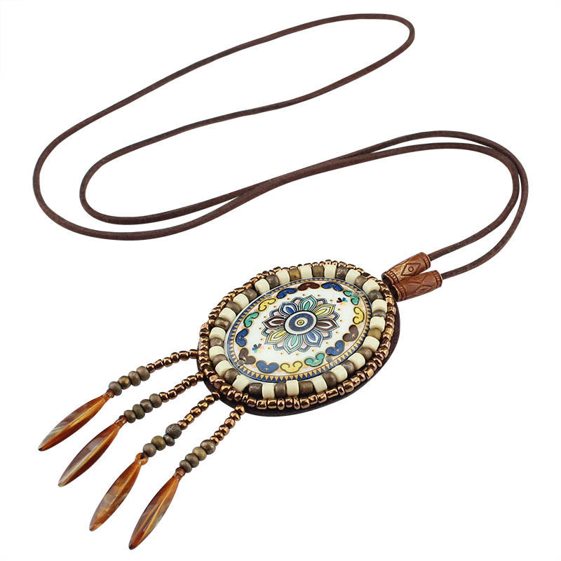 Wear FengShui Mandala Pattern Beads Creativity Necklace Pendant
