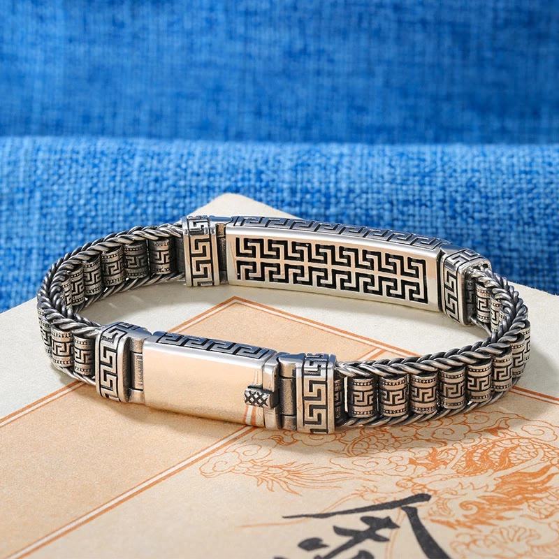 Wear FengShui Vintage Lines Pattern Balance Rotatable Bracelet