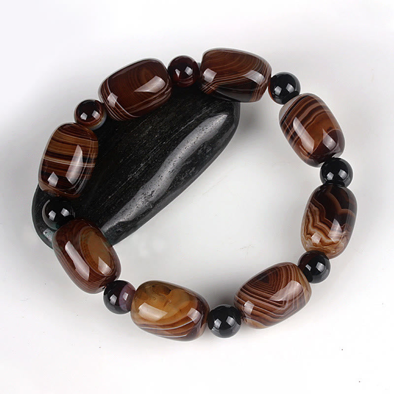 Wear FengShui Natural Sardonyx Courage Happiness Bracelet