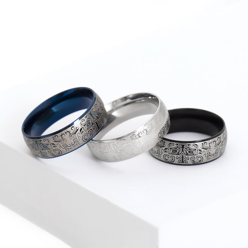 Wear FengShui Lucky Mythological Creature Taotie Wealth Titanium Steel Ring