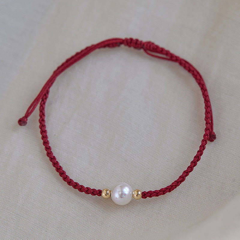 Wear FengShui Natural Pearl Bead Luck Braid String Bracelet