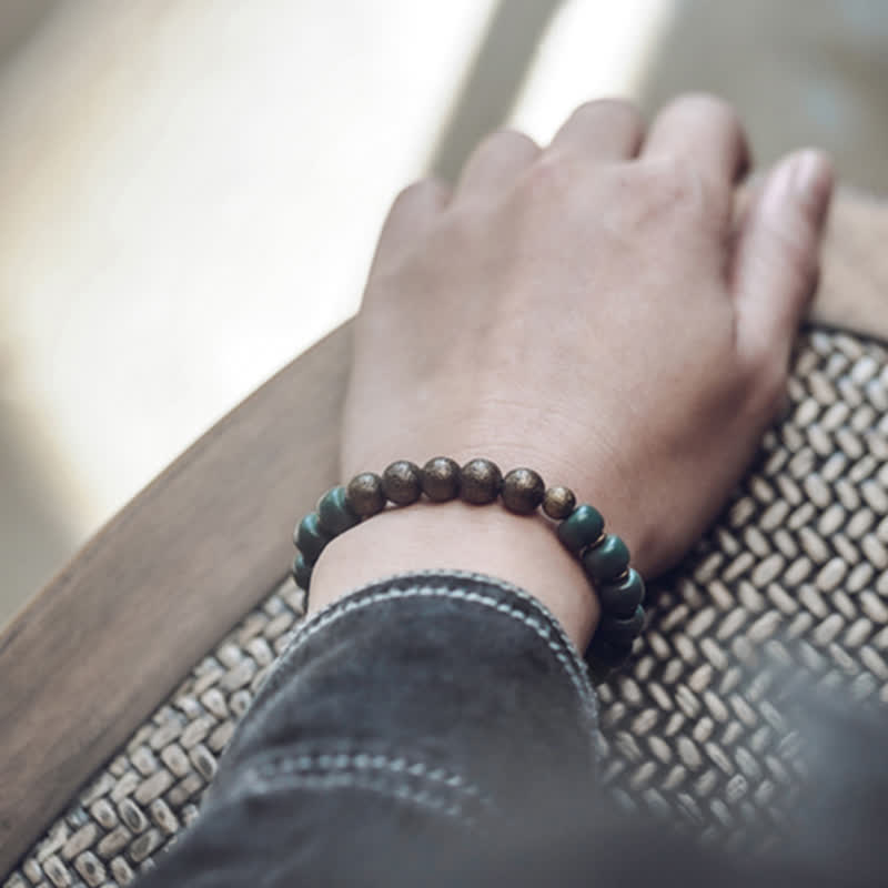 Wear FengShui Tibetan Cyan Bodhi Seed Copper Success Bracelet