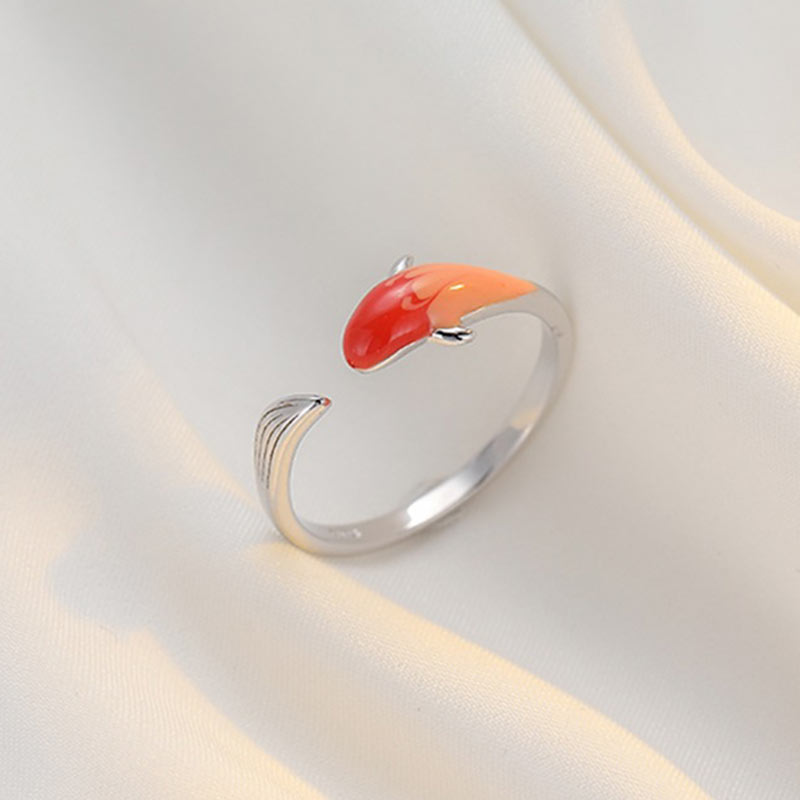 Wear FengShui Koi Fish Copper Balance Luck Adjustable Ring