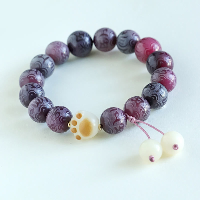 Wear FengShui Bodhi Seed Om Mani Padme Hum Carved Harmony Bracelet