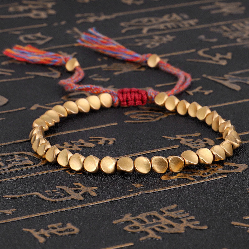Wear FengShui Tibetan Copper Beads Healing Luck Bracelet