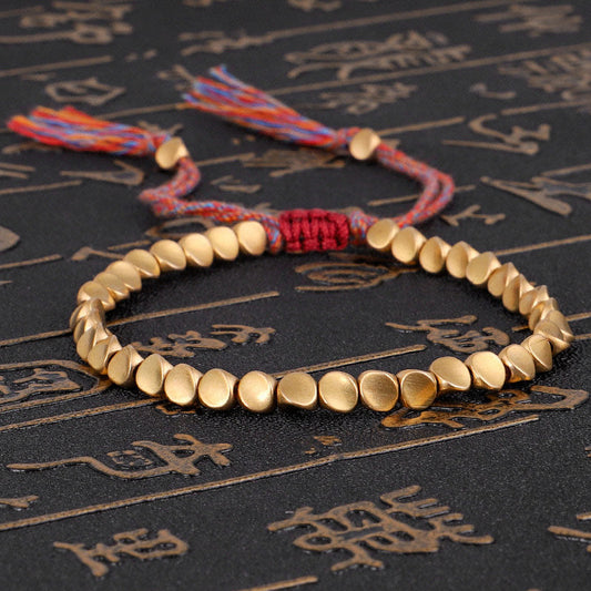 Wear FengShui Tibetan Copper Beads Healing Luck Bracelet