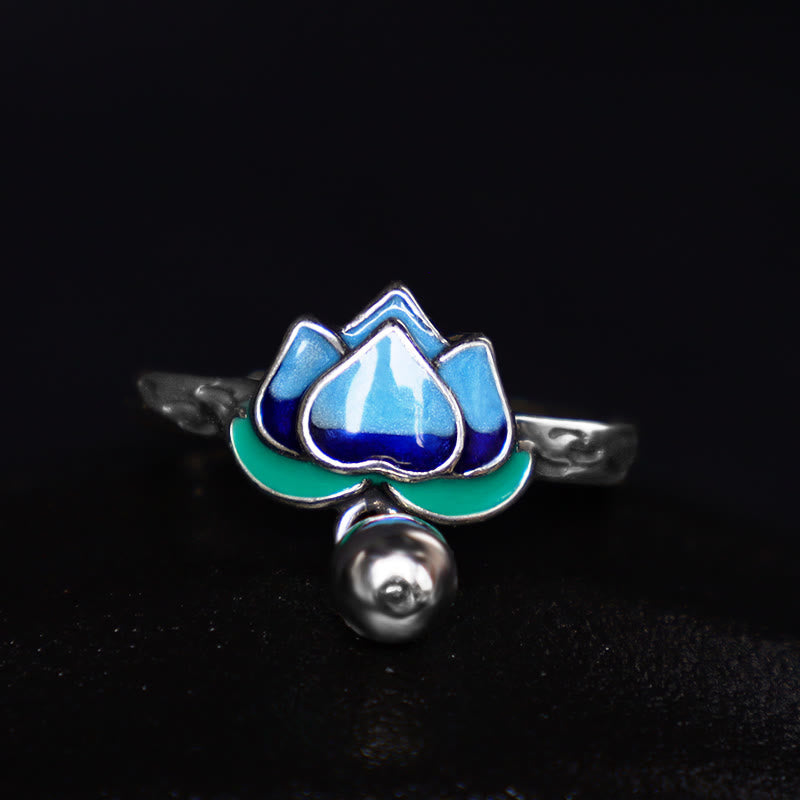 Wear FengShui Lotus Flower Pattern Enlightenment Ring