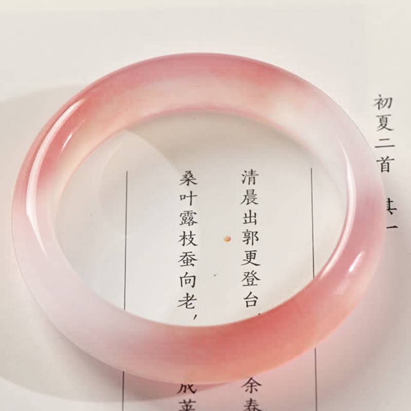 Wear FengShui Pink Golden Silk Jade Wealth Bracelet Bangle