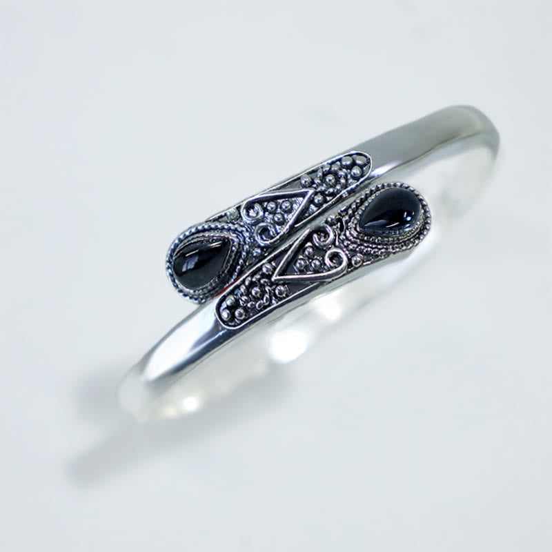 Wear FengShui Zircon Water Drop Pattern Healing Cuff Bracelet Bangle