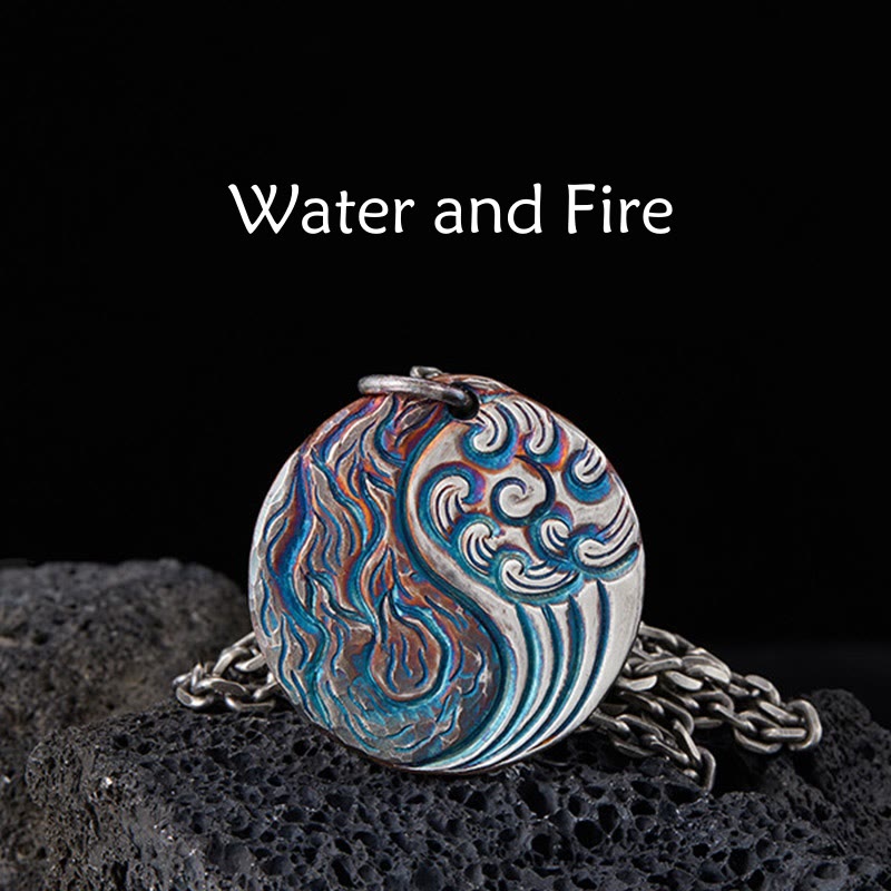 Wear FengShui 990 Sterling Silver Yin Yang Water and Fire Balance Necklace Pendant