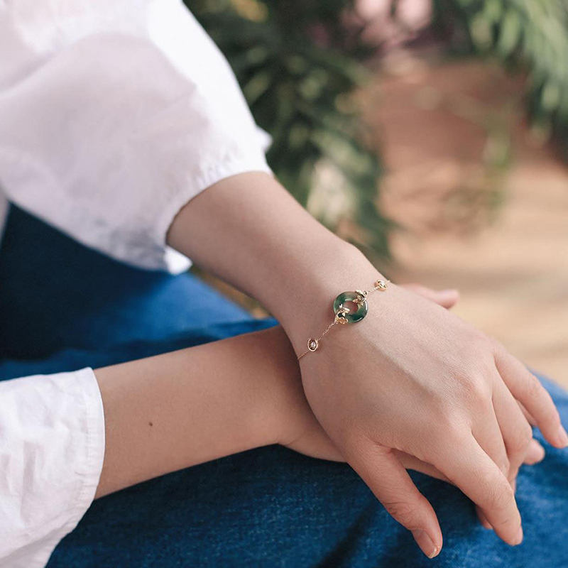 Wear FengShui Cyan Jade Koi Fish Healing Harmony Bracelet