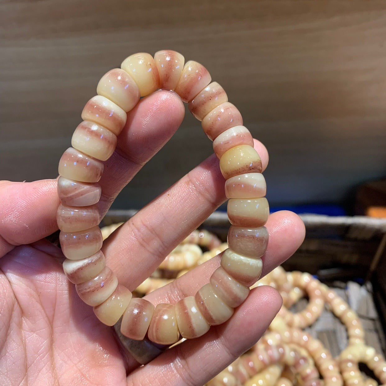 Natural Color Camel Bone Stress Relief Bracelet