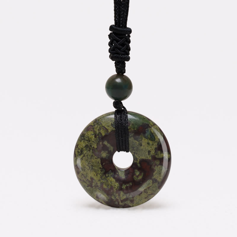 Wear FengShui Lucky Coin Pendant Healing Crystal Gemstone Necklace