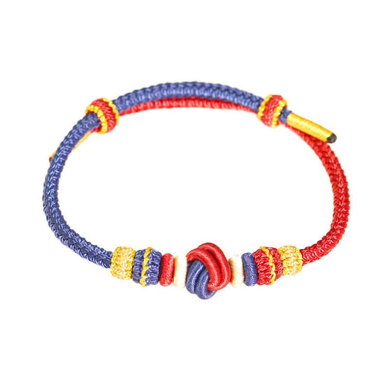Wear FengShui Two-Color Rope Handcrafted Eight Thread Peace Knot Luck Connection Bracelet