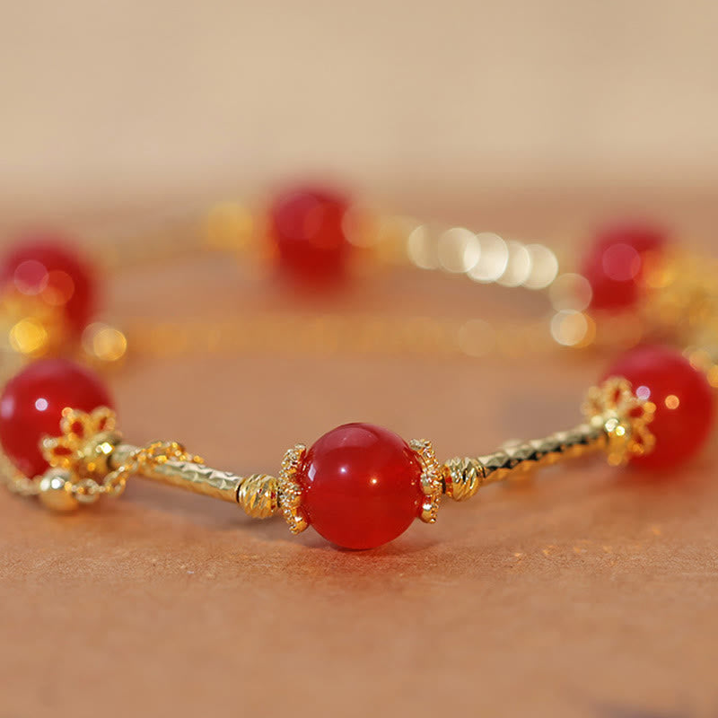 Wear FengShui Red Agate Fu Character Charm Self-acceptance Bracelet