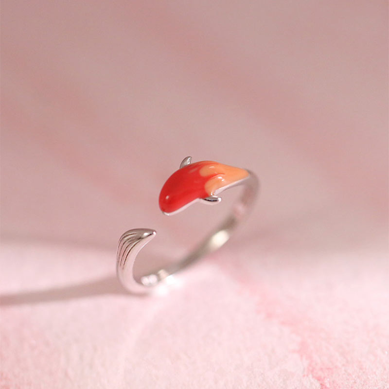 Wear FengShui Koi Fish Copper Balance Luck Adjustable Ring