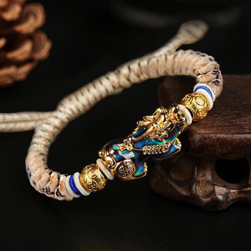 Wear FengShui Feng Shui PiXiu Color Change Copper Coin Beads Wealth String Bracelet