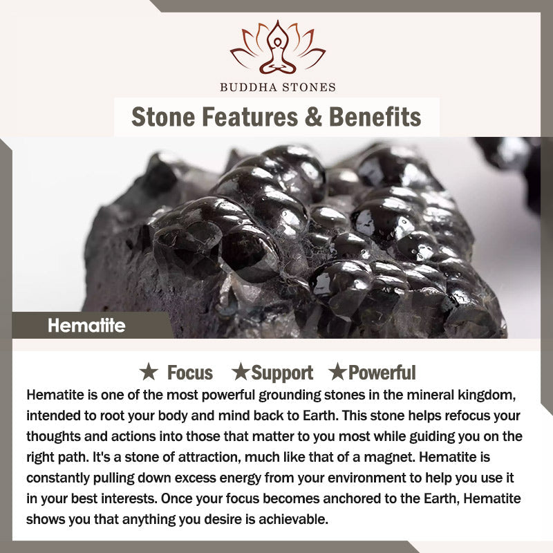 Wear FengShui 12 Constellations of the Zodiac Hematite Protection Bracelet