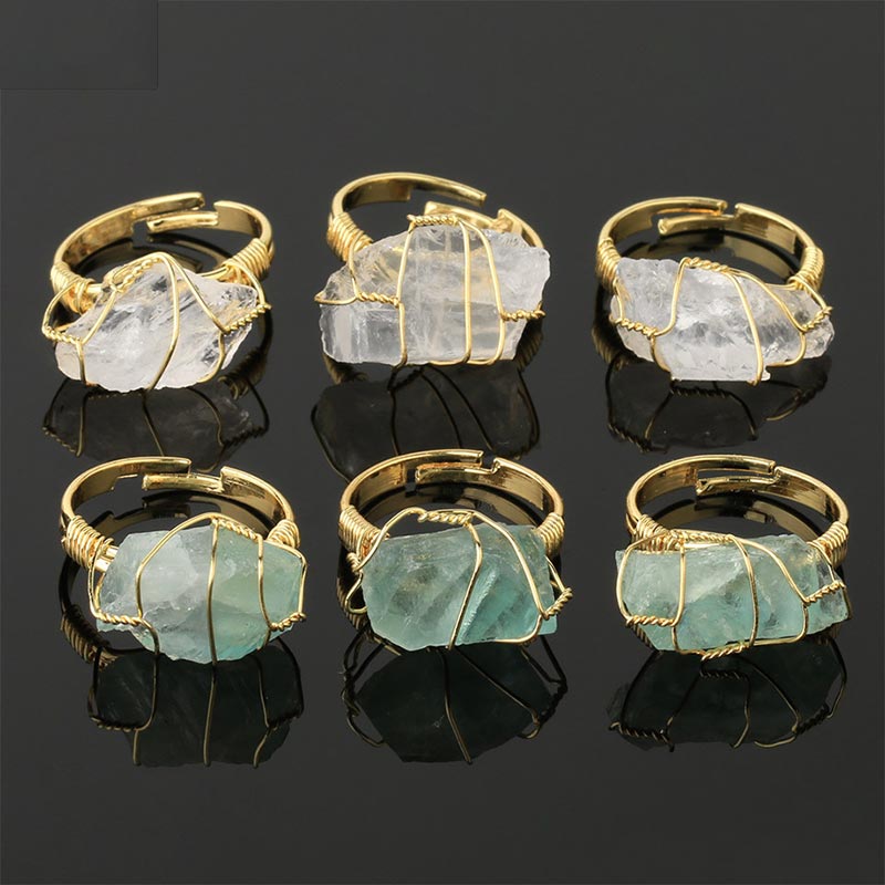 Wear FengShui Natural Crystal Gemstone Amethyst Adjustable Ring