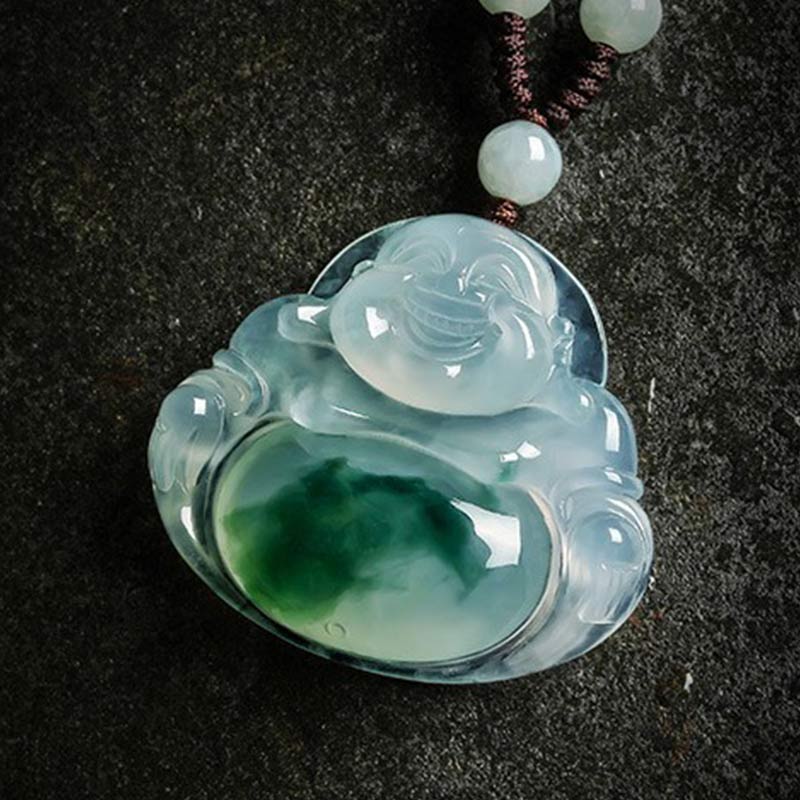 Wear FengShui Cyan Jade Luck Necklace Pendant