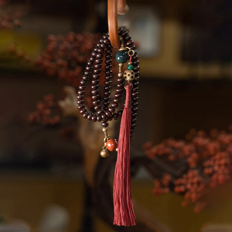 Wear FengShui 108 Mala Beads Natural Tibet Purple Bodhi Seed Auspiciousness Bracelet