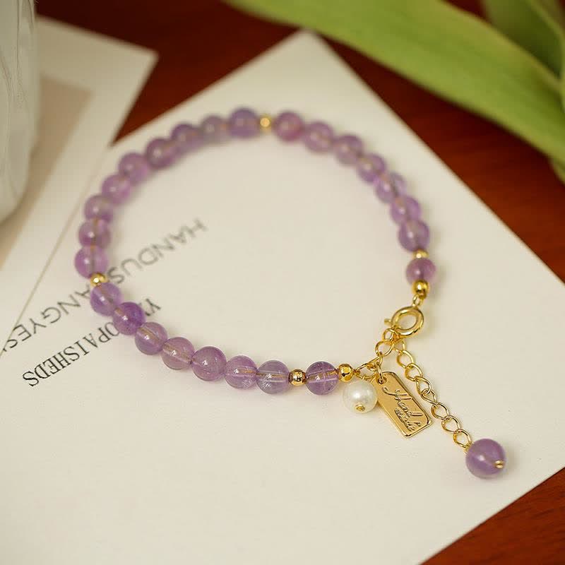 Wear FengShui Natural Amethyst Crystal Relieves Stress Bracelet