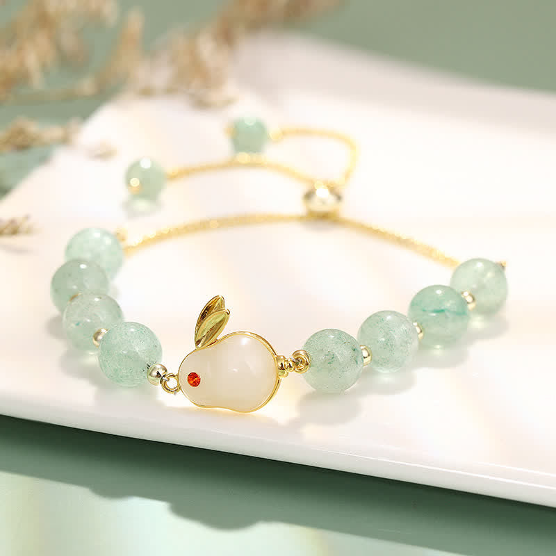 Wear FengShui Year of the Rabbit Natural Green Aventurine Luck Bead Bracelet