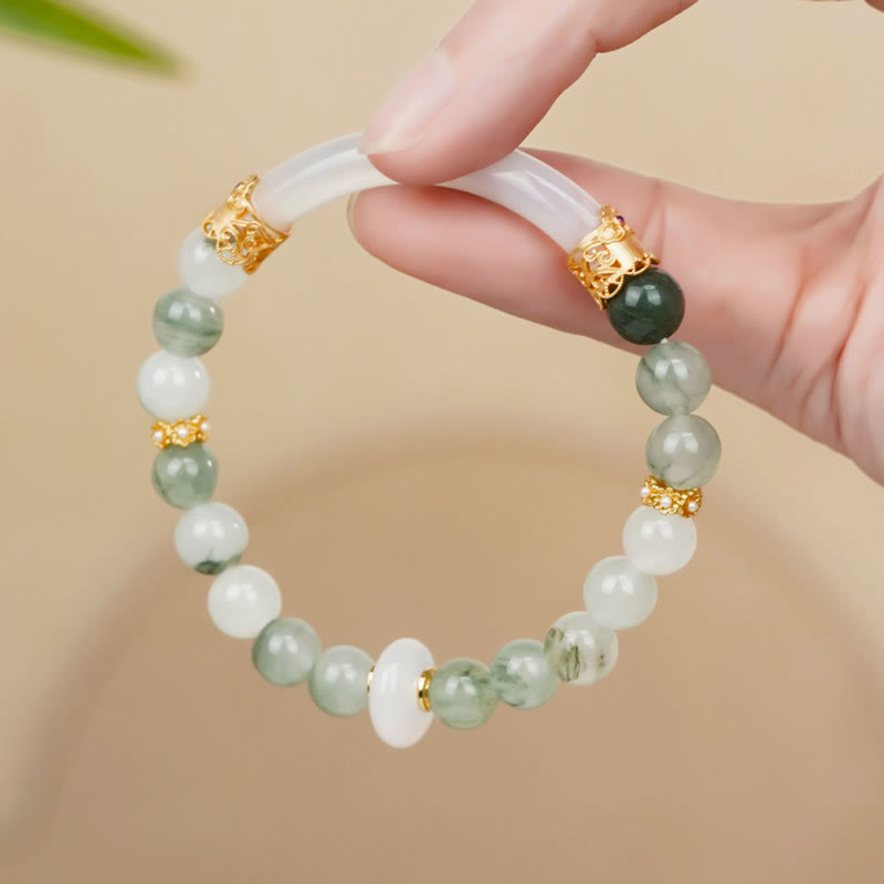 Wear FengShui Natural Tianshan Jade Chalcedony Luck Bracelet