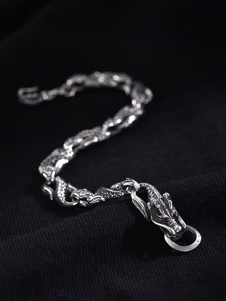 Buddha3bodhi S925 Silver Bracelet Dragon Bone Bracelet