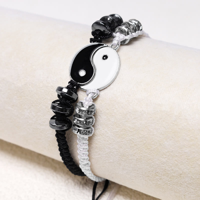 Wear FengShui 2pcs Yin Yang Hematite Couple Bracelet