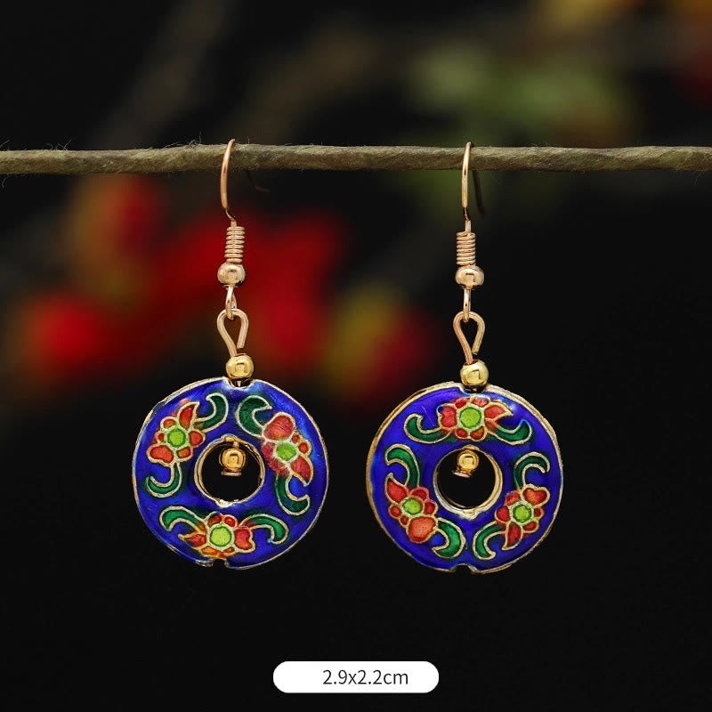 Wear FengShui Lotus Butterfly Flower Alloy Copper Enlightenment Drop Earrings