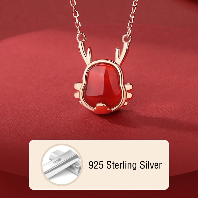 ❗❗❗A Flash Sale- Wear FengShui 925 Sterling Silver Year of the Dragon Natural Red Agate Dragon Attract Fortune Fu Character Strength Bracelet Necklace Pendant Earrings