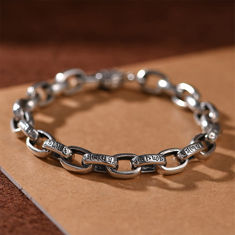 Wear FengShui Om Mani Padme Hum Double Dorje Copper Engraved Wisdom Bracelet