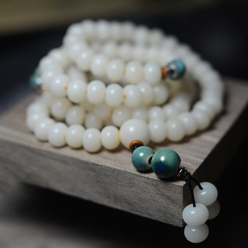 Wear FengShui 108 Mala Beads Bodhi Seed Keep Away Evil Spirits Calm Bracelet