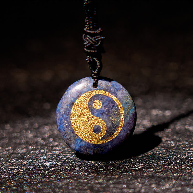 Wear FengShui Various Crystal Amethyst Tiger Eye Green Aventurine Yin Yang Spiritual Necklace Pendant