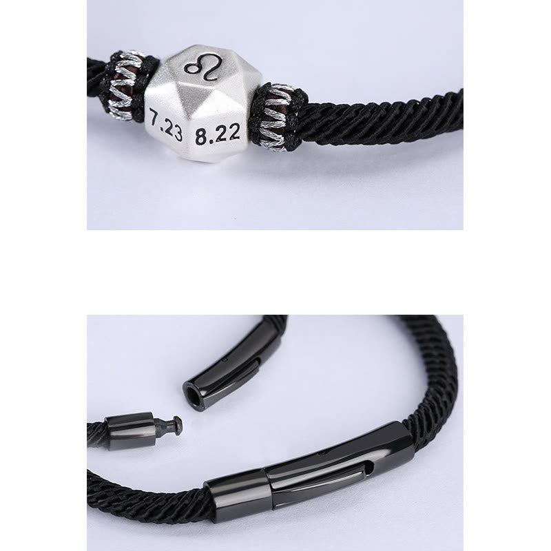 Wear FengShui 999 Sterling Silver 12 Constellations of the Zodiac Protection Handmade String Bracelet