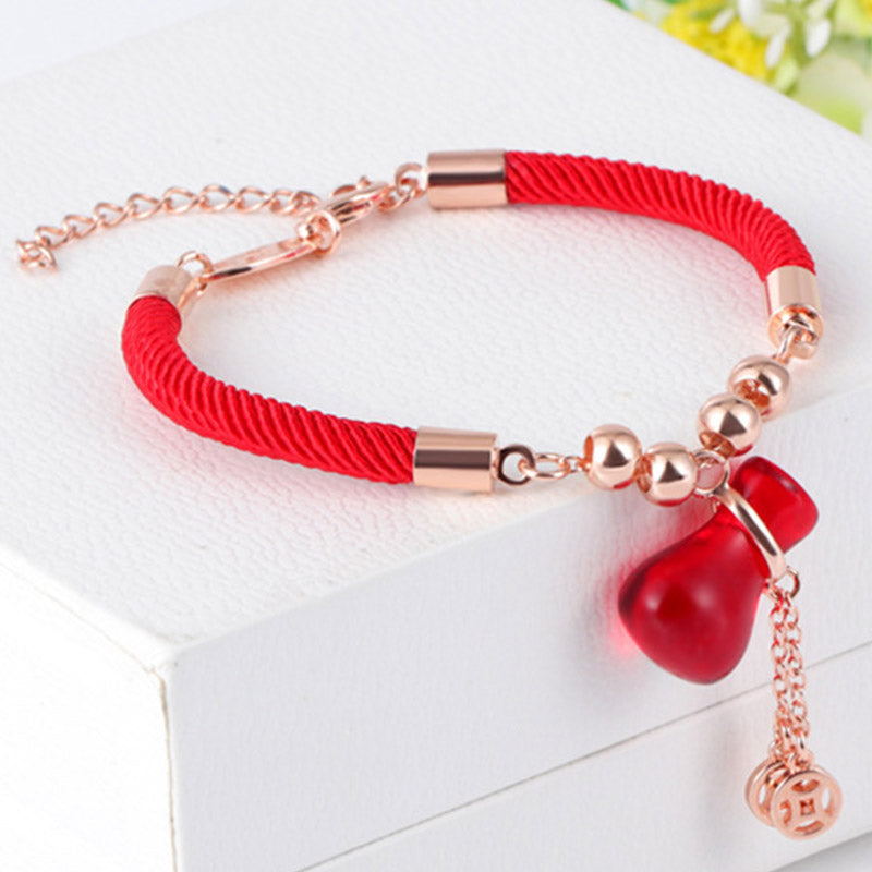 Wear FengShui Wealth Attractor Red Agate Red Rope Bracelet