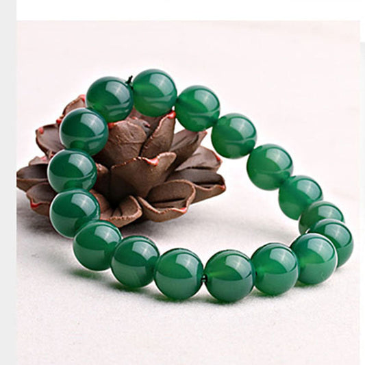 Wear FengShui Natural Green Agate Support Bracelet