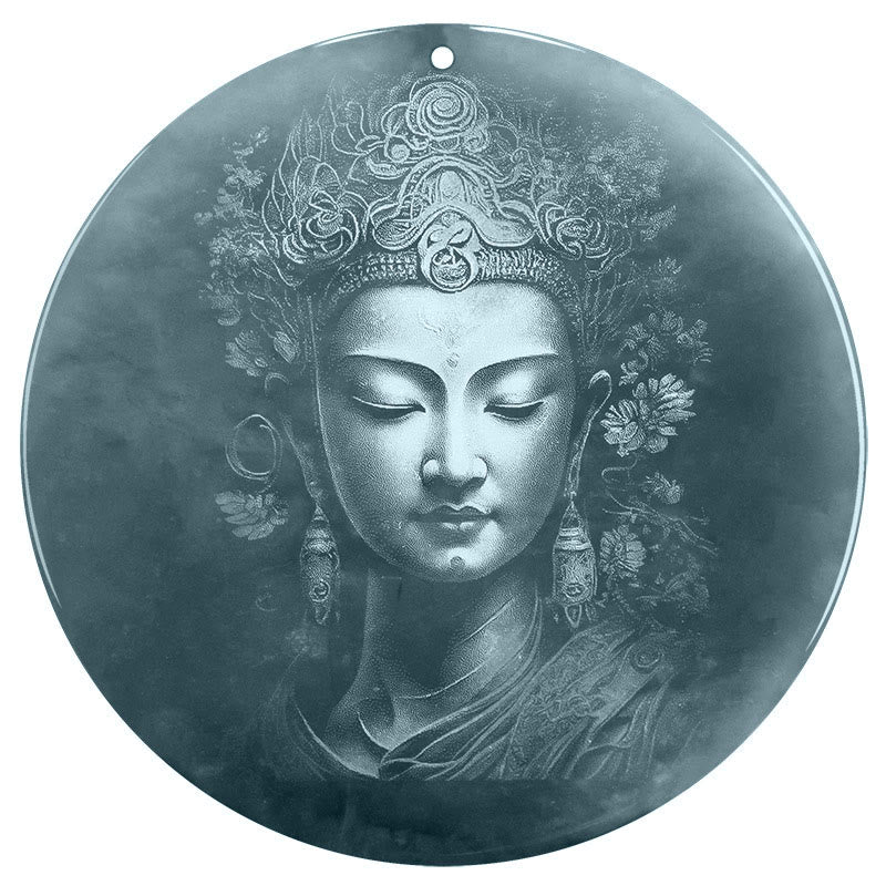 Wear FengShui Kwan Yin Avalokitesvara Jade Abundance String Necklace Pendant