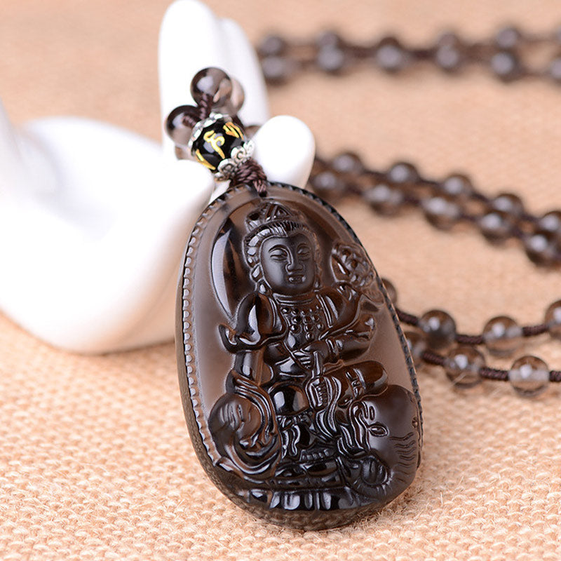 Wear FengShui Chinese Zodiac Obsidian Protection Necklace