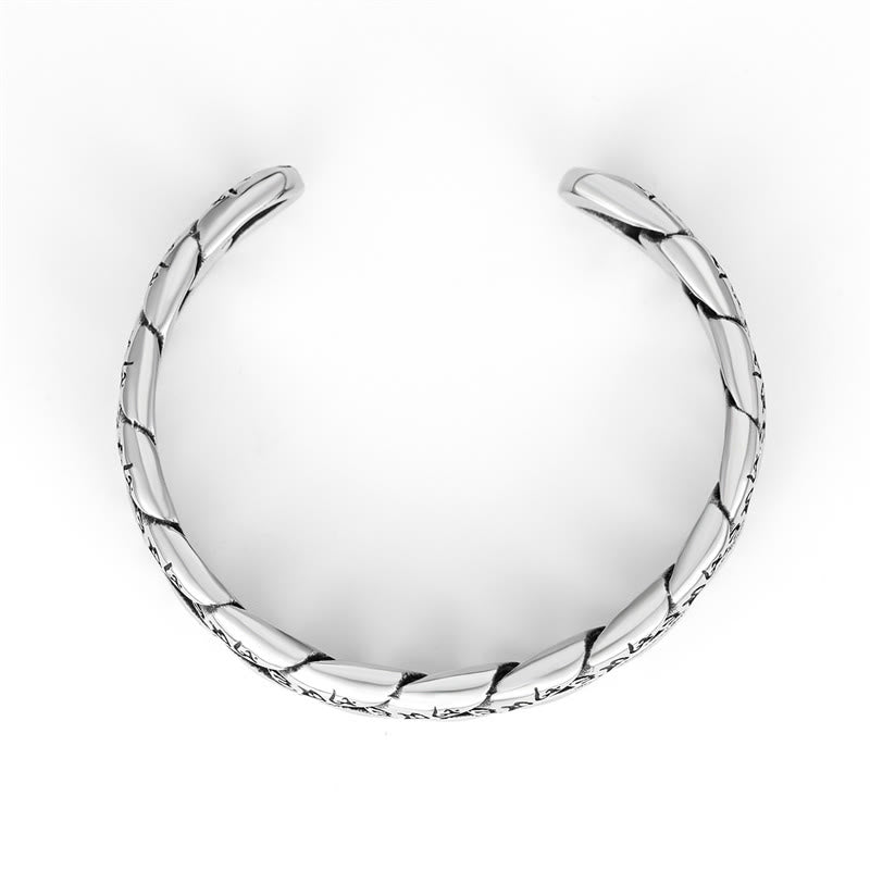 Wear FengShui Tibetan Om Mani Padme Hum Mantra Titanium Steel Peace Cuf Bangle Bracelet