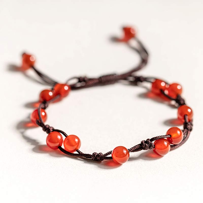 Wear FengShui Red Agate Moss Agate Cinnabar Calm Bracelet