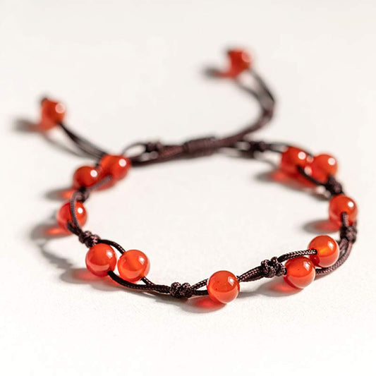 Wear FengShui Red Agate Moss Agate Cinnabar Calm Bracelet