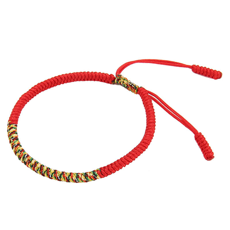 Wear FengShui Tibetan Handmade Multicolor King Kong Knot Luck Strength Braided Bracelet